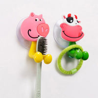 10PCS Cute Cartoon Toothbrush Holder with Suction Mount