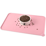 Non Slip Pet Feeding Placemat Dog Cat Feeder Bowl Dish Place Mat Pink