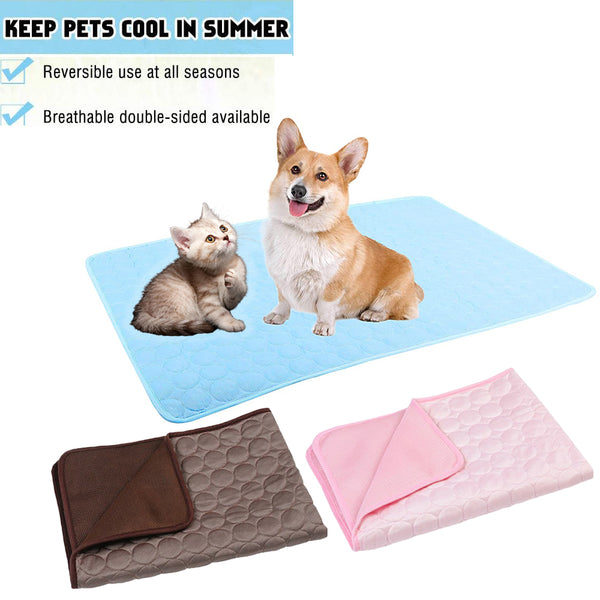 Coffee - Summer Cooling Mat Pet Bed Interior Cooling Pad for Cat Seats Dog Car Sofa Pet Bed Kennel