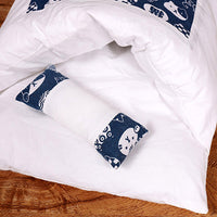 Japanese-Style Cat Bed Sleeping Bag with Pillow Navy-M