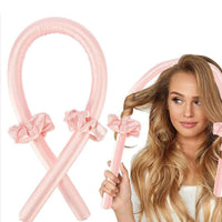 Lazy Heatless Curling Rod Headband Hair Curler Sponge Stick Pink