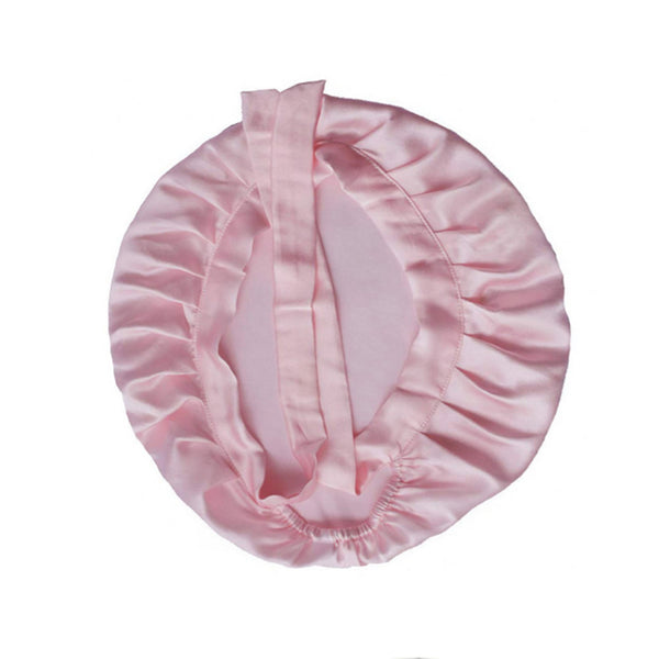Women's 100% Mulberry Silk Sleep Hair Hat Care Sleeping Bonnet Night Cap-Pink