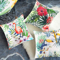 4Pcs Tropical Plant Floral Leaves Cushion Covers Pillow Cases