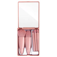 5Pcs Portable Makeup Brushes Set with Mirror