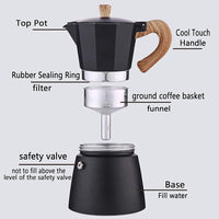 300ml Aluminum Espresso Coffee Maker 6-Cup Coffee Pot Coffee Maker