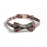 Green Pet Collar with Bow Tie Adjustable Dogs Cats Collar