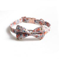 Orange Pet Collar with Bow Tie Adjustable Dogs Cats Collar