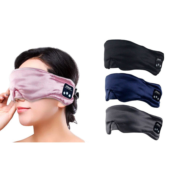 2pcs Bluetooth 5.0 Music Eye Mask Soft Sleeping Mask Artificial Satin Silk Eye Mask