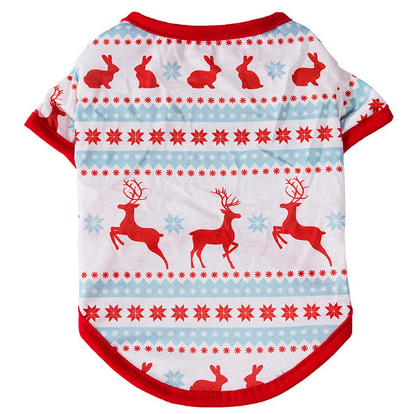 Elk Christmas Pet T-Shirt Pet Dog Cute Clothing Christmas Cute Pet Costume