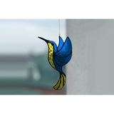 Glass Hummingbird Suncatcher Garden Hanging Art Decor-Blue