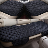 Three-Piece Winter Plush Car Seat Cushions Black