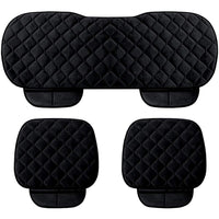 Three-Piece Winter Plush Car Seat Cushions Black