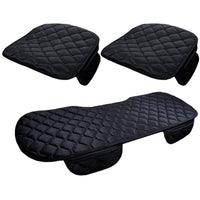 Three-Piece Winter Plush Car Seat Cushions Black