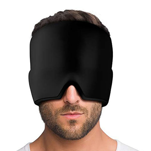 Migraine Relief Head Wrap Gel Cap Eye Mask-Black