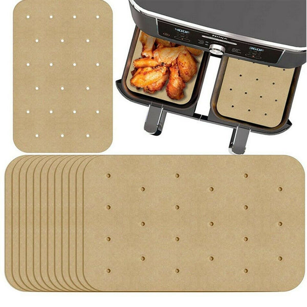 100Pcs Air Fryer Paper Rounded Corner Liners for Air Fryer Steamer Wood Color