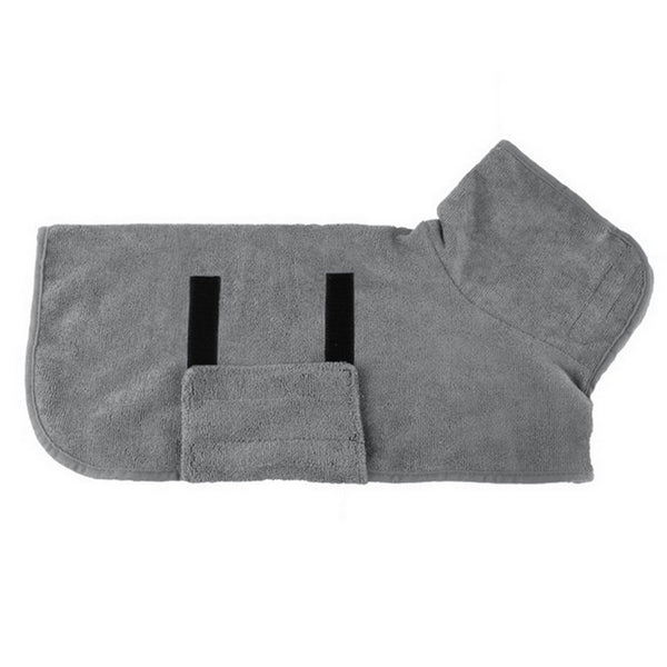 FancyGrab Pet Bathrobe Clothes Absorbent Towel Grey