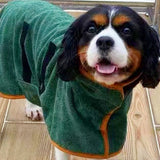 FancyGrab Pet Bathrobe Clothes Absorbent Towel Green