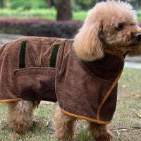 FancyGrab Pet Bathrobe Clothes Absorbent Towel Coffee