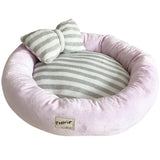 FancyGrab Pet Bed with Pillow Round Shape Pet Dog Cat Bed Pink