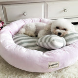 FancyGrab Pet Bed with Pillow Round Shape Pet Dog Cat Bed Pink