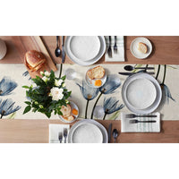 Tulip Flower Linen Table Runner Blue