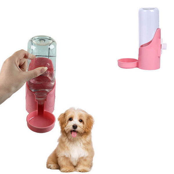 Pet Hanging Automatic Water Feeder Pink