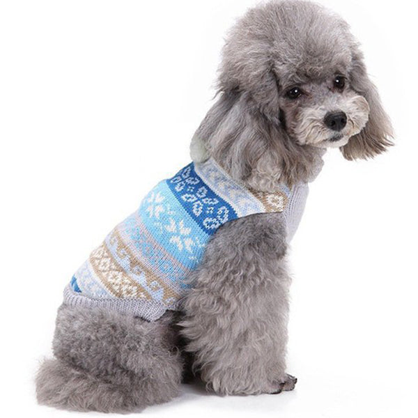 FancyGrab Pet Knitted Sweater Pet Winter Clothes Blue