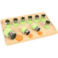 Stainless Steel Biscuit Molds Vegetable Fruit Cutter Mold Slicer 10-Piece Set Green