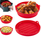 Set of 2 pcs Foldable Air Fryer Silicone Pot -Red and Green