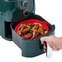 Set of 2 pcs Foldable Air Fryer Silicone Pot -Red and Green