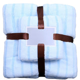 Coral Velvet Quick Dry Bath Towel and Towel Set-Blue