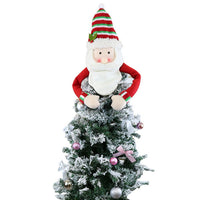 Christmas Tree Topper Decoration Santa Claus Snowman Elk Xmas Holiday Home Party Decorations -Santa Claus Style