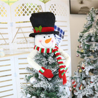 Christmas Tree Topper Decoration Santa Claus Snowman Elk Xmas Holiday Home Party Decorations -Snowman Style