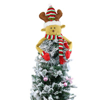 Christmas Tree Topper Decoration Santa Claus Snowman Elk Xmas Holiday Home Party Decorations -Elk Style