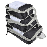 3-Piece Travel Luggage Compression Packing Bag Cloth Storage Bag -Black