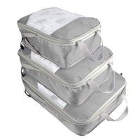 3-Piece Travel Luggage Compression Packing Bag Cloth Storage Bag -Grey