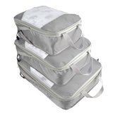 3-Piece Travel Luggage Compression Packing Bag Cloth Storage Bag -Grey