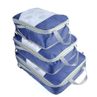 3-Piece Travel Luggage Compression Packing Bag Cloth Storage Bag -Navy