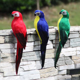 3Pcs Artificial Fake Parrot Lifelike Feathered Bird Imitation Garden Ornament 25cm -Style 1