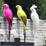 3Pcs Artificial Fake Parrot Lifelike Feathered Bird Imitation Garden Ornament 25cm -Style 2