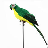 3Pcs Artificial Fake Parrot Lifelike Feathered Bird Imitation Garden Ornament 25cm -Style 1