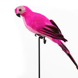 3Pcs Artificial Fake Parrot Lifelike Feathered Bird Imitation Garden Ornament 25cm -Style 2