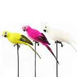 3Pcs Artificial Fake Parrot Lifelike Feathered Bird Imitation Garden Ornament 25cm -Style 2