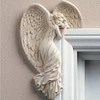 Door Frame Angel Wing Wall Sculpture Ornament Garden Decor -Style 1