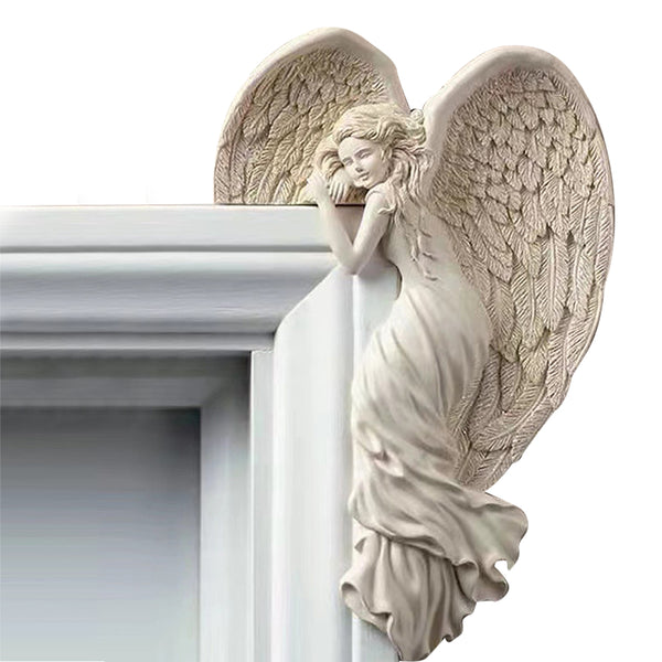 Door Frame Angel Wing Wall Sculpture Ornament Garden Decor -Style 2