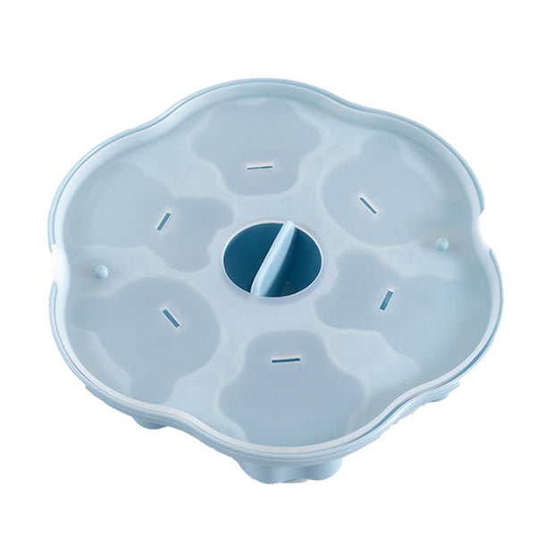 Silicone Baby Food Freezer Tray Cake Mould Pudding Mould with Lid-Blue