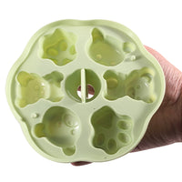 Silicone Baby Food Freezer Tray Cake Mould Pudding Mould with Lid-Green