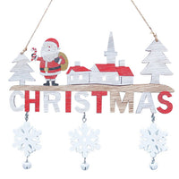 Set of 3 Pcs Wooden Christmas Hanging Sign Wall Hanging Ornaments Xmas Home Decor