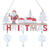 Set of 3 Pcs Wooden Christmas Hanging Sign Wall Hanging Ornaments Xmas Home Decor