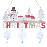 Set of 3 Pcs Wooden Christmas Hanging Sign Wall Hanging Ornaments Xmas Home Decor